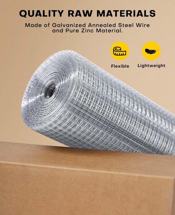 Horch Hardware Cloth 1/4 inch 48 in 23 Gauge, Galvanized Wire Mesh Roll - Image 5